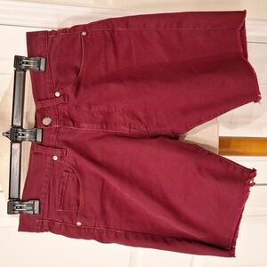 Carhartt WIP 30/32 Red Woman's Cut off Shorts Zip up Front